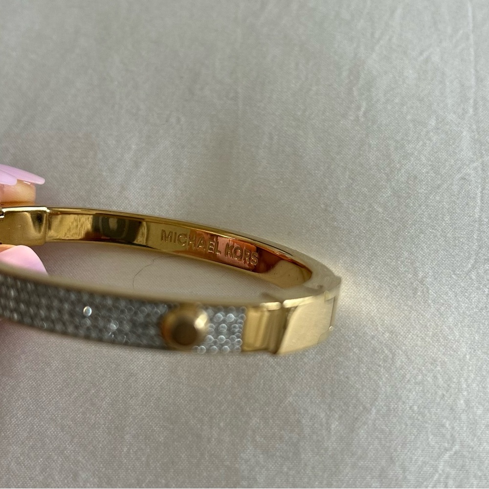 MICHEAL KORS • Gold Diamond Bangle Bracelet • - Picture 3 of 7